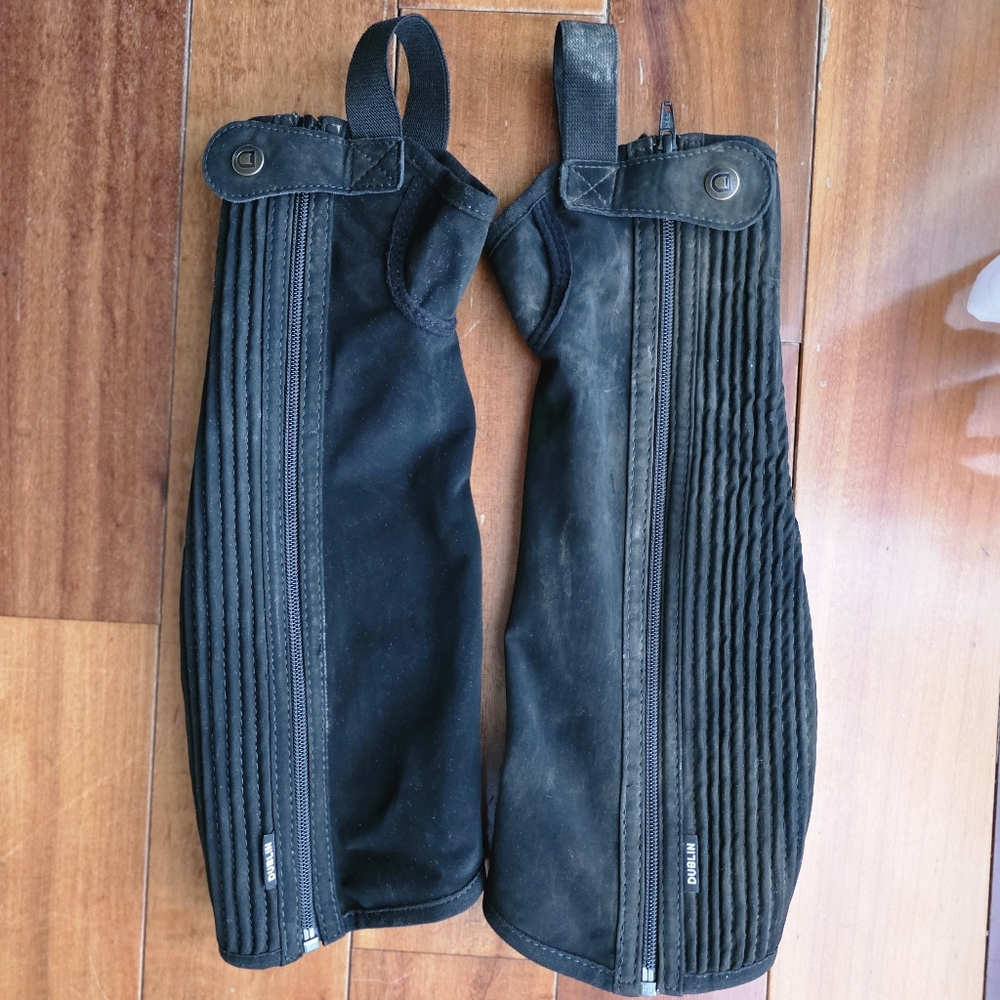 Dublin Suede Leather Half Chaps Black Adult XS Equestrian Riding Gear